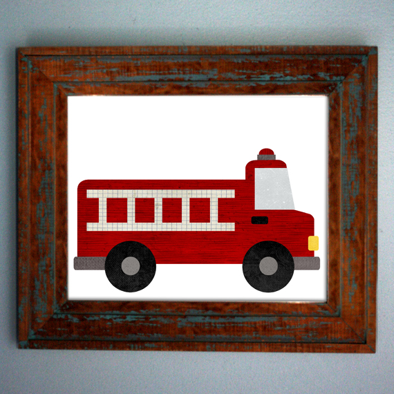 Sendipity Designs Fire Truck Iron On Transfer Pattern Red Fire Truck Iron On Transfer Pattern Red Design Baby Boys T Shirt Theme Birthday